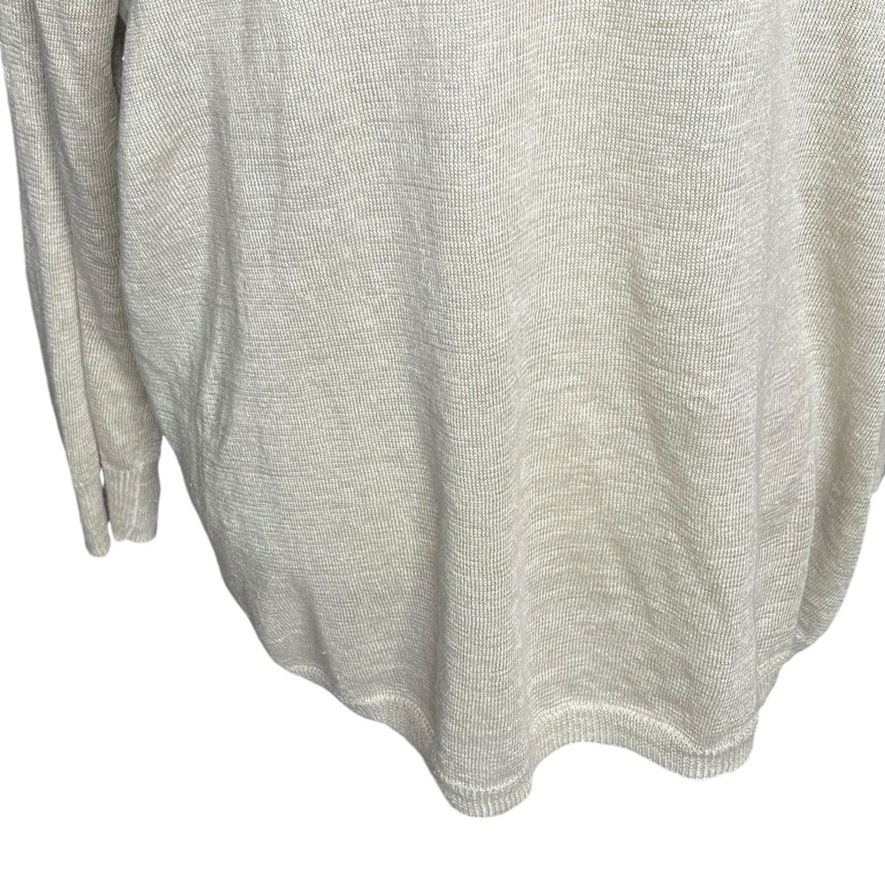 J.Crew Black Label 100% Linen Sweater Blouse Cream | Size Medium - Picture 4 of 13